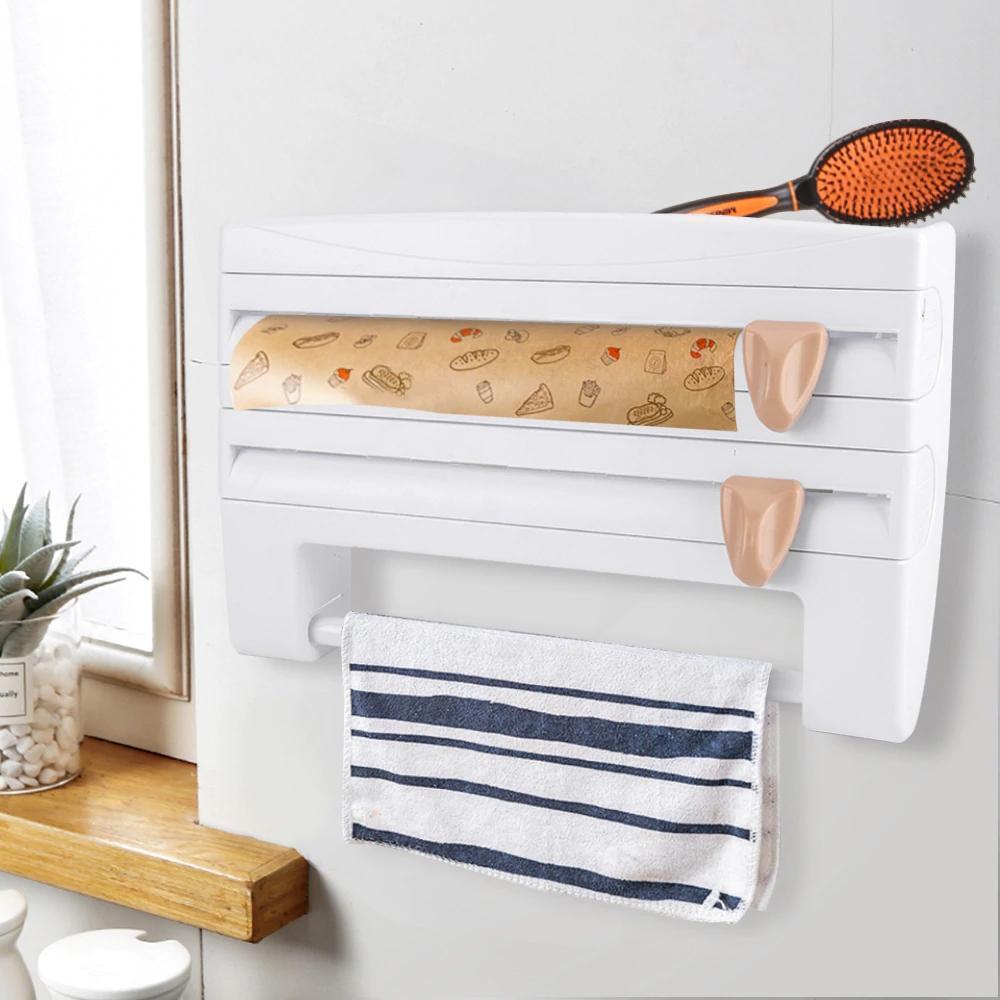 Roll-n-Roll™ l Wall-Mounted Kitchen Roll Holder - White Be my cook Kitchen Storage